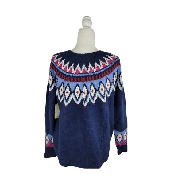 St. John's Bay Argyle  pullover Sweater size Med & Large NWT - Picture 3 of 4